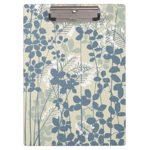 Carpeta De Pinza Botánico Japonés Azul Vintage: Helecho de Hoja Cre