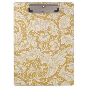 Carpeta De Pinza Botón de soltero floral de oro de William Morris