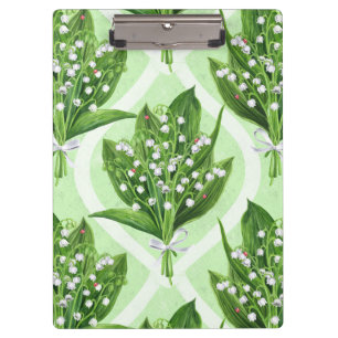 Carpeta De Pinza Bouquet de flores de lirio del valle sobre verde