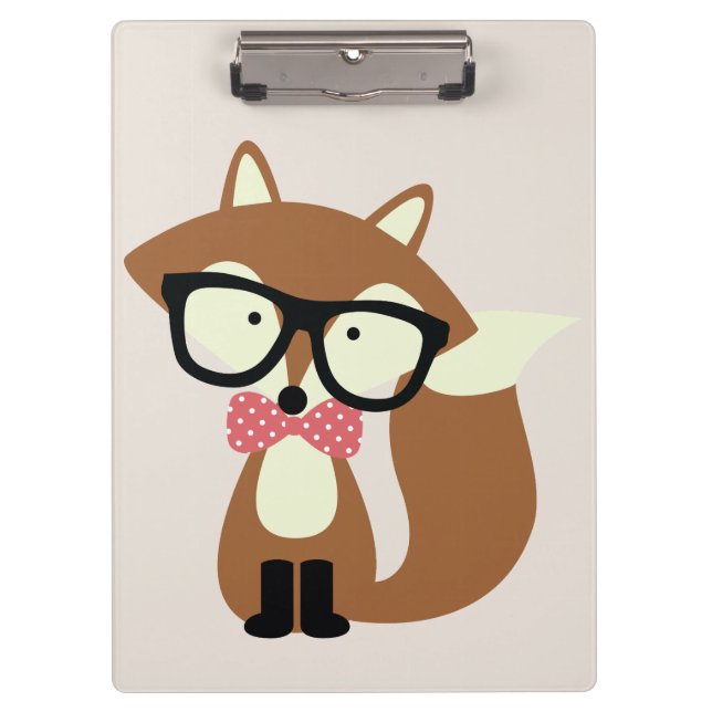 Carpeta De Pinza Bow Tie y Glasses Hipster Brown Fox (Anverso)