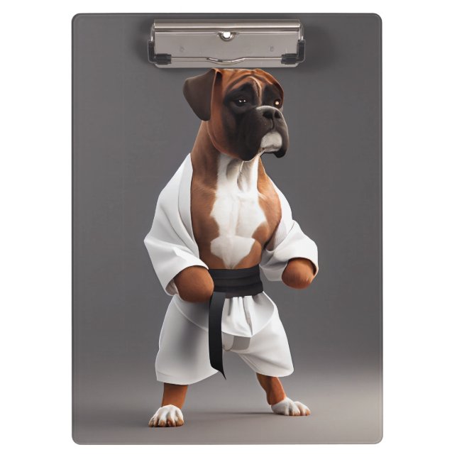 Carpeta De Pinza Boxer Dog Play Karate, Boxer Dog Karate Player (Anverso)