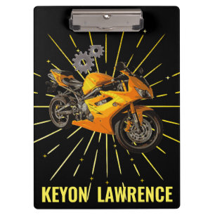 Carpeta De Pinza Boy Motorbike Motocicleta Bicicleta Personalizado 