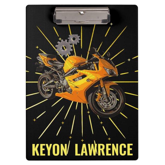 Carpeta De Pinza Boy Motorbike Motocicleta Bicicleta Personalizado  (Anverso)