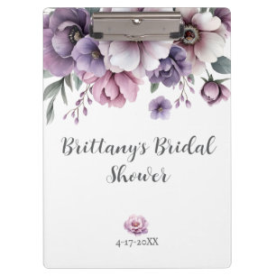 Carpeta De Pinza Bridal Shower Lavender acuarela Flora