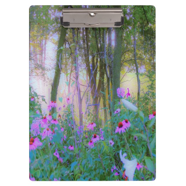 Carpeta De Pinza Brillante amanecer con flores rosas en mi jardín (Anverso)