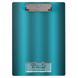 Carpeta De Pinza Brillo Aqua Turquesa Elegante Chic Glam Personaliz