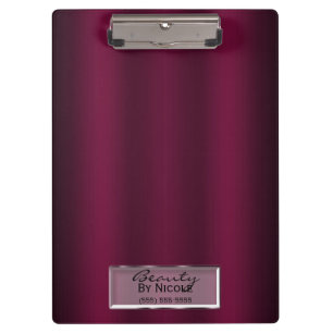 Carpeta De Pinza Brillo Borgona Elegante Glam Personalizado