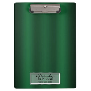 Carpeta De Pinza Brillo Esmerilado Verde Glam Elegante Personalizad