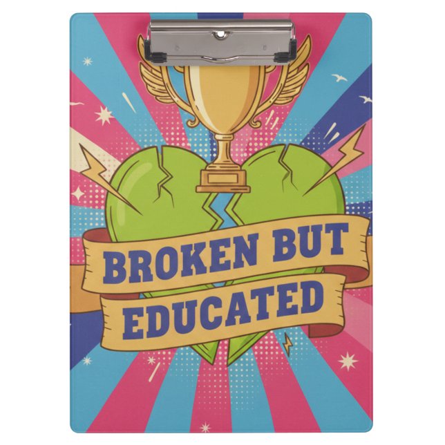 Carpeta De Pinza Broken But Educated Motivational Quote  (Anverso)