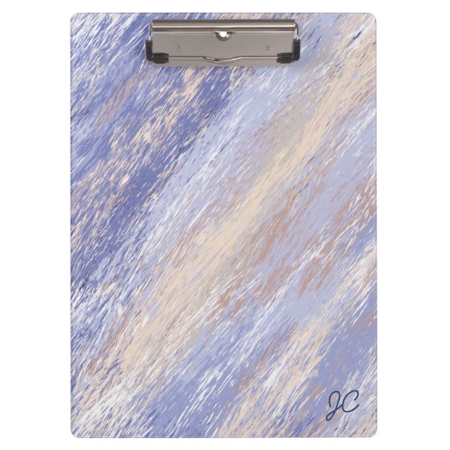 Carpeta De Pinza Brotes de pintura azul y beige desordenados (Anverso)