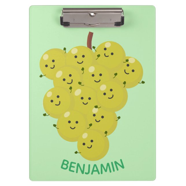 Carpeta De Pinza Buen ilustracion de uvas personalizados (Anverso)
