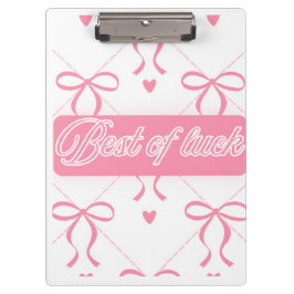 Carpeta De Pinza "Buena Suerte" Estética Cinta Rosa Cuaderno Espira