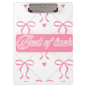 Carpeta De Pinza "Buena Suerte" Estética Cinta Rosa Cuaderno Espira