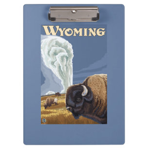 Carpeta De Pinza Búfalo por el poster fiel viejo del viaje del