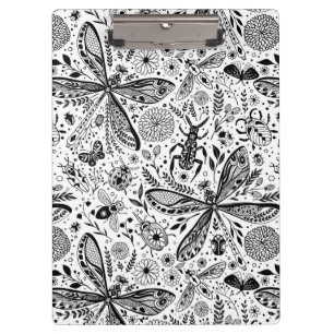 Carpeta De Pinza Bugs de garabatos en azul oscuro