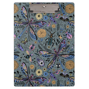 Carpeta De Pinza Bugs de garabatos en gris tardío