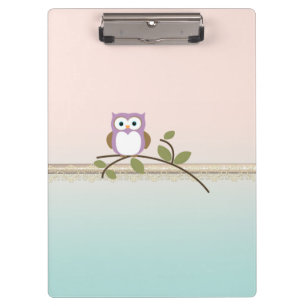 Carpeta De Pinza Búho adorable y femenino