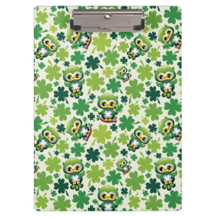 Carpeta De Pinza Búho Bebé Lindo Cartoon de San Patricio