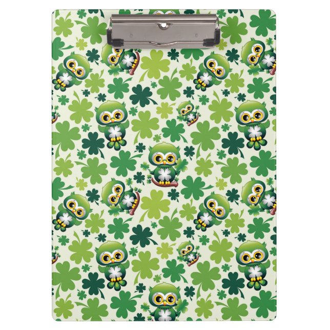 Carpeta De Pinza Búho Bebé Lindo Cartoon de San Patricio (Anverso)