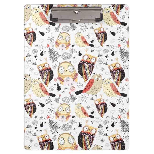 Carpeta De Pinza Búho divertido de la textura (Anverso)