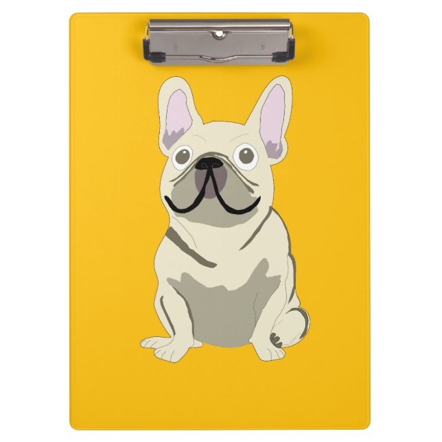 Carpeta De Pinza Bulldog Francés Crema (Anverso)