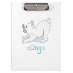 Carpeta De Pinza Bulldog francés lindo con mariposa