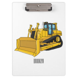 Carpeta De Pinza Bulldozer cartoon illustration