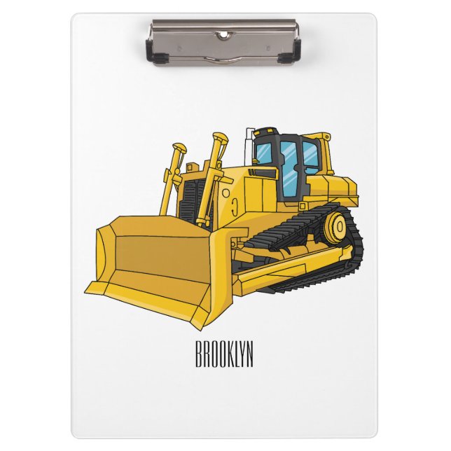 Carpeta De Pinza Bulldozer cartoon illustration (Anverso)
