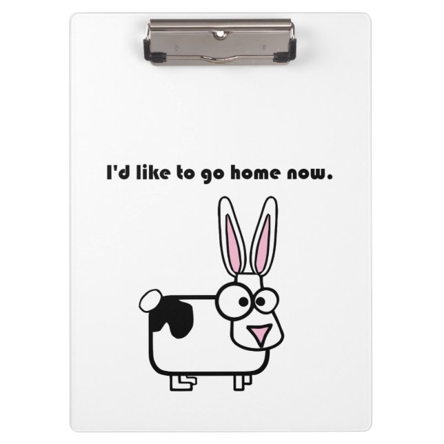 Carpeta De Pinza Bunny Cow quiere irse a casa Personalizado gracios (Anverso)
