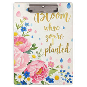 Carpeta De Pinza Buquet de acuarela vibrante de peonías, daisias