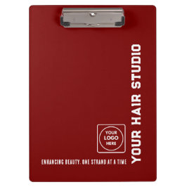 Carpeta De Pinza Burgundy White Salon Logo Pros clipboard