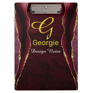 Carpeta De Pinza Burgundy y la acuarela del oro