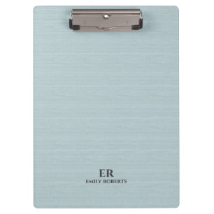 Carpeta De Pinza Burlap Azul Claro Tipografía Negra Minimalista De
