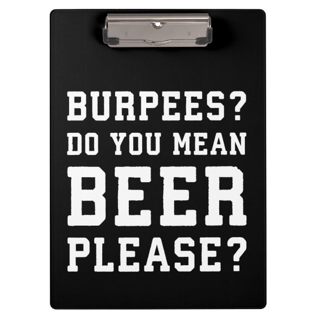 Carpeta De Pinza Burpees, Quieres Decir Cerveza Por Favor - Gimnasi (Anverso)