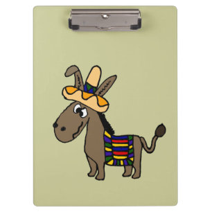 Carpeta De Pinza Burro mexicano divertido con la manta colorida