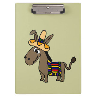 Carpeta De Pinza Burro mexicano divertido con la manta colorida