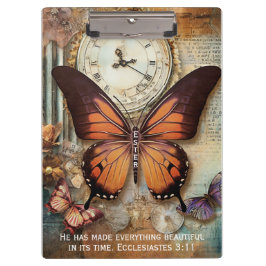 Carpeta De Pinza Butterfly Clock Clipboard Ecclesiastes 3:11