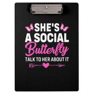 Carpeta De Pinza Butterfly Gift She Is A Social Butterfly