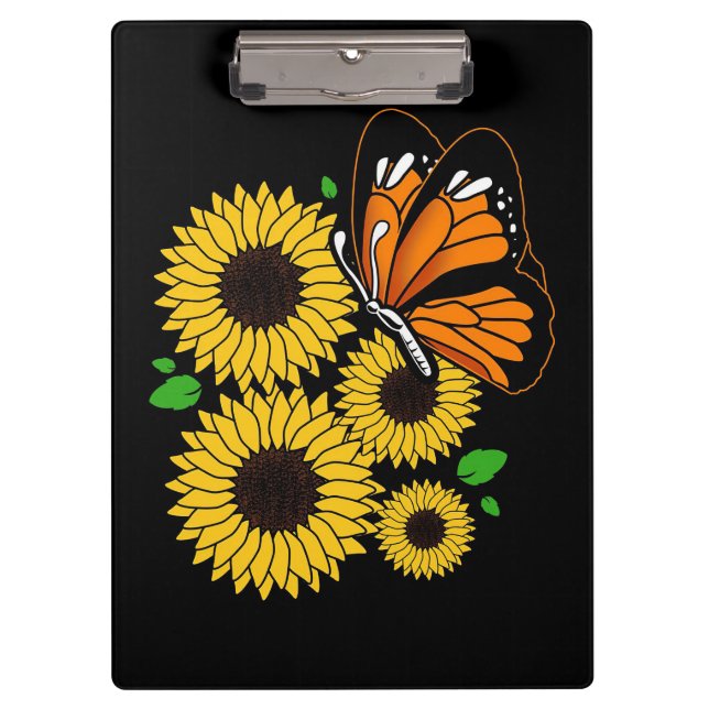 Carpeta De Pinza Butterfly In Sunflower Garden (Anverso)