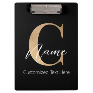 Carpeta De Pinza C inicial monogramada moderna y nombre personaliza