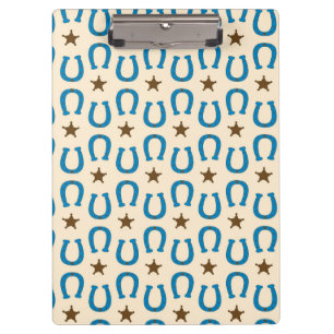 Carpeta De Pinza Caballo Azul Sheriff Marrón Estrella Vintage Rústi