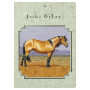 Carpeta De Pinza Caballo Buckskin Mustang Stallion Sage Green