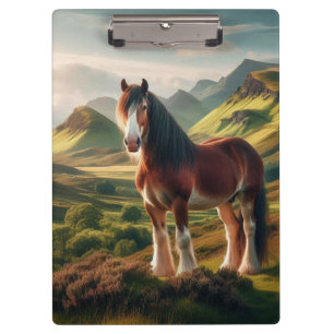 Carpeta De Pinza caballo Clydesdale tierras altas de Escocia
