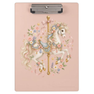 Carpeta De Pinza Caballo de carrusel elegante cuento de hadas franc