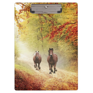 Carpeta De Pinza Caballos en carrera de otoño