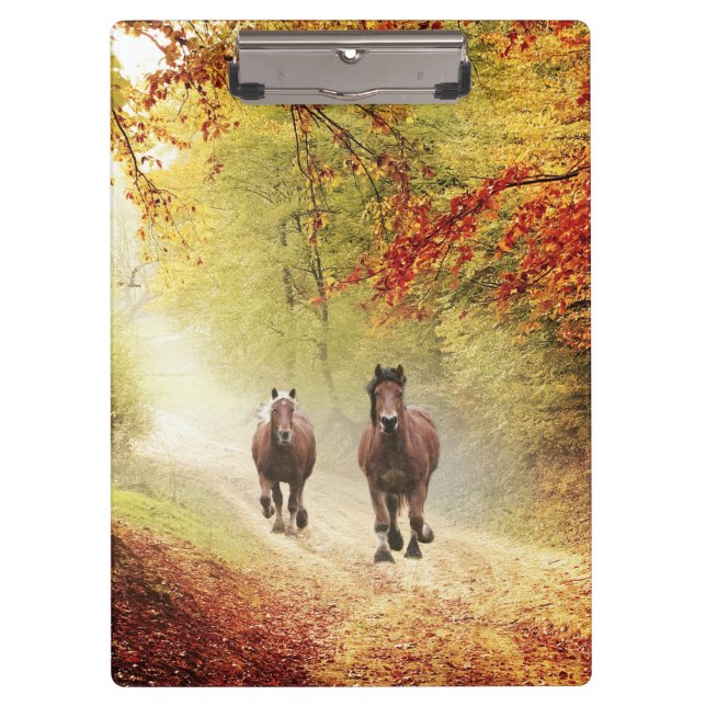 Carpeta De Pinza Caballos en carrera de otoño (Anverso)
