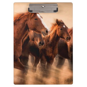 Carpeta De Pinza Caballos en marcha, mangos borrosos y voladores