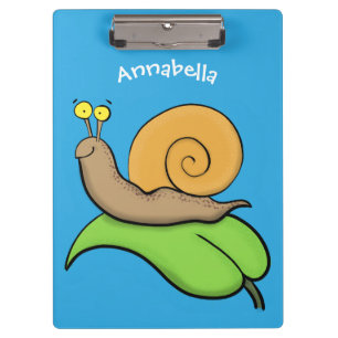 Carpeta De Pinza Caca, caracol feliz en un ilustracion personalizad