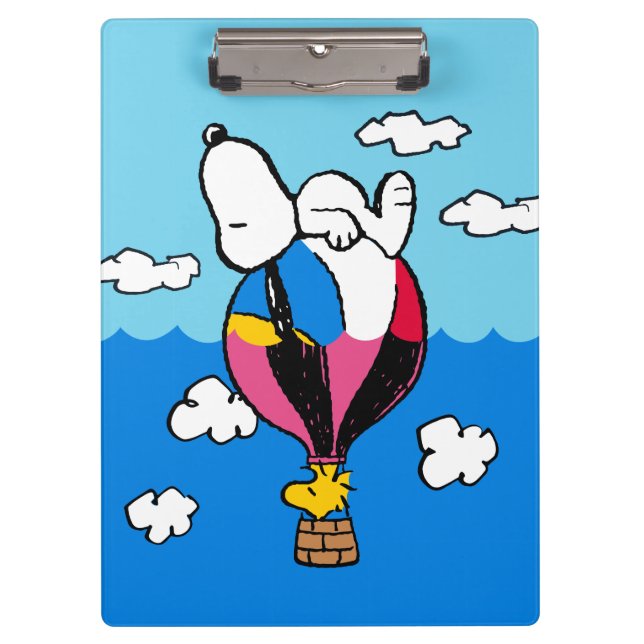 Carpeta De Pinza Cacahuetes | Globo de aire caliente Snoopy & Woods (Anverso)