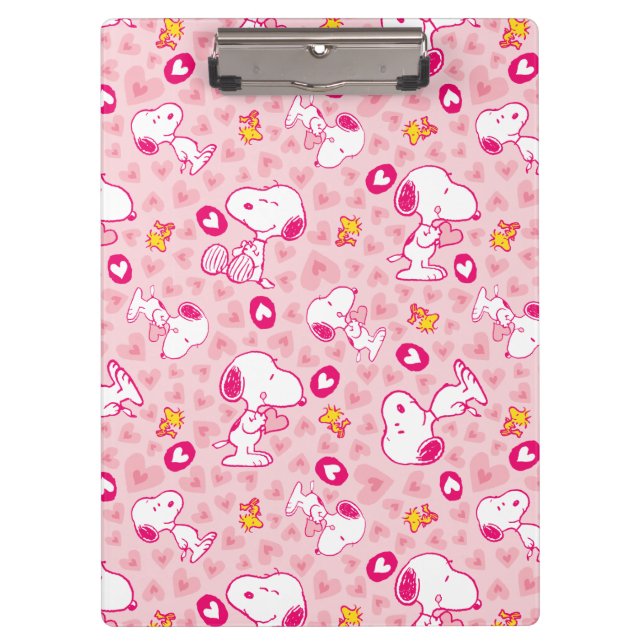 Carpeta De Pinza Cacahuetes | Patrón cardíaco Snoopy & Woodstock (Anverso)